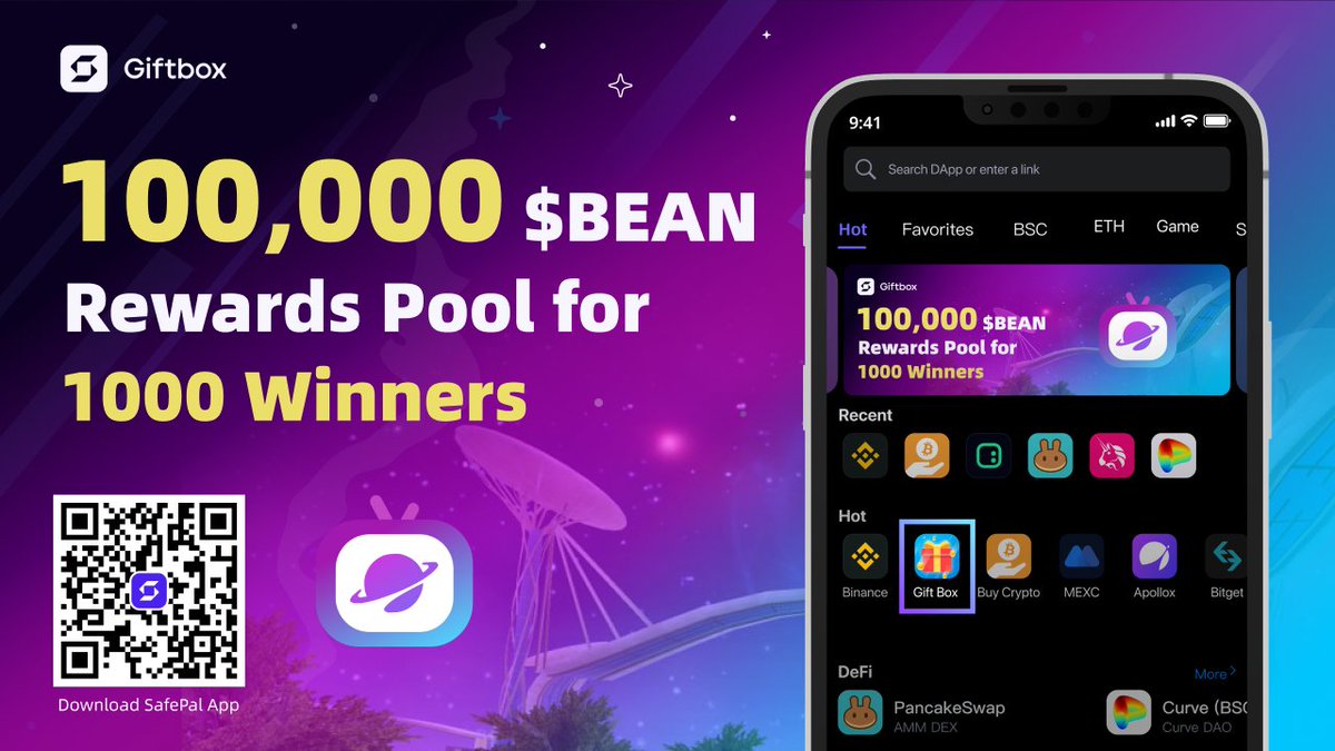 📢@iSafePal x @SecondLiveReal Giftbox Event 🎁100,000 $BEAN Rewards Pool 🚨Raffle for 1000 lucky winners ⏰8th May 8AM UTC- 9th May 9AM UTC Sign in to SecondLive to be eligible, & download the #SafePal App to join & Own Your #Crypto Adventure📱safepal.com/download