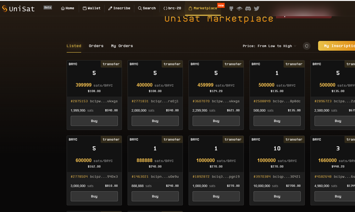 短短半个小时，brc上的bayc完成了翻倍，但是价格确实很低，无聊猿的IP还没有真正的发挥它的威力，同类型的PUNK已经破了1000U了  而BAYC才100U，相信bayc突破1000U也只是这几天的时间

如果BAYC价格能够突破并稳定在1000U，在这里抽10个人每人送100U
只需
1.  转发 评论+关注我即可

#ordi #BAYC