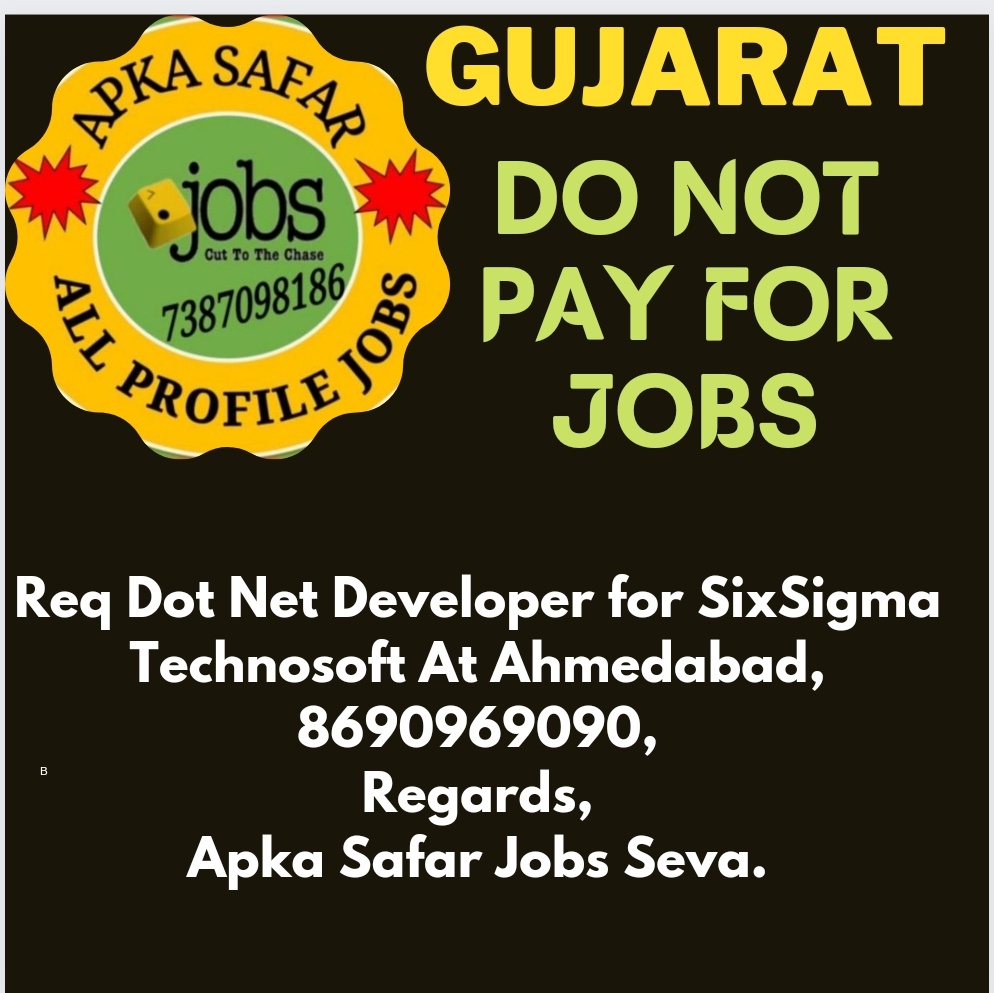 #dotnetdeveloper #jobsinahmedabad #ahmedabad #ahmedabadjobs