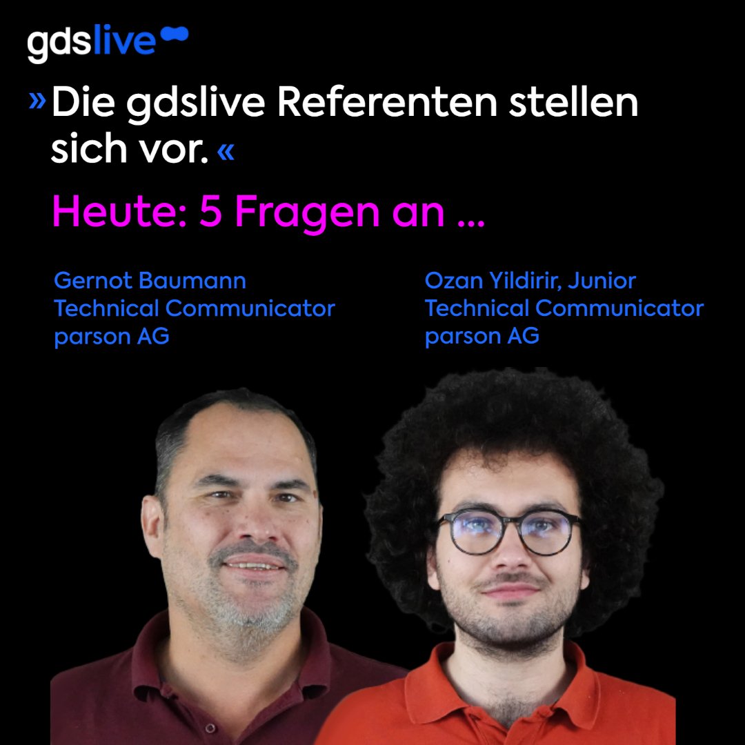gdsGmbH's tweet photo. #gdslive am 24.05.2023: In ihrem Vortrag zeigen Ozan Yildirir und Gernot Baumann von der @parson_ag anhand eines Beispiels aus der Praxis, wie das Metadaten-Management in einem Redaktionssystem funktioniert.
#metadaten #redaktionssystem #ccms #techdok https://t.co/GdTi1Pv0w8
