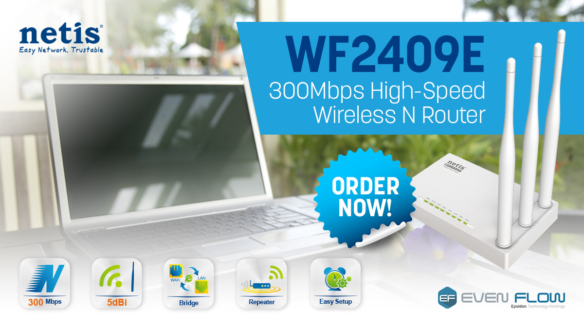 evenflw's tweet image. The Netis Router WF2409E offers 300Mbps high speed to connect your computers, smartphones, wireless cameras, and other Wi-Fi devices!

Learn more: epsidon.everlytic.net/public/message…

#WeAreEvenFlow #FlowTogether #Netis #Wifi