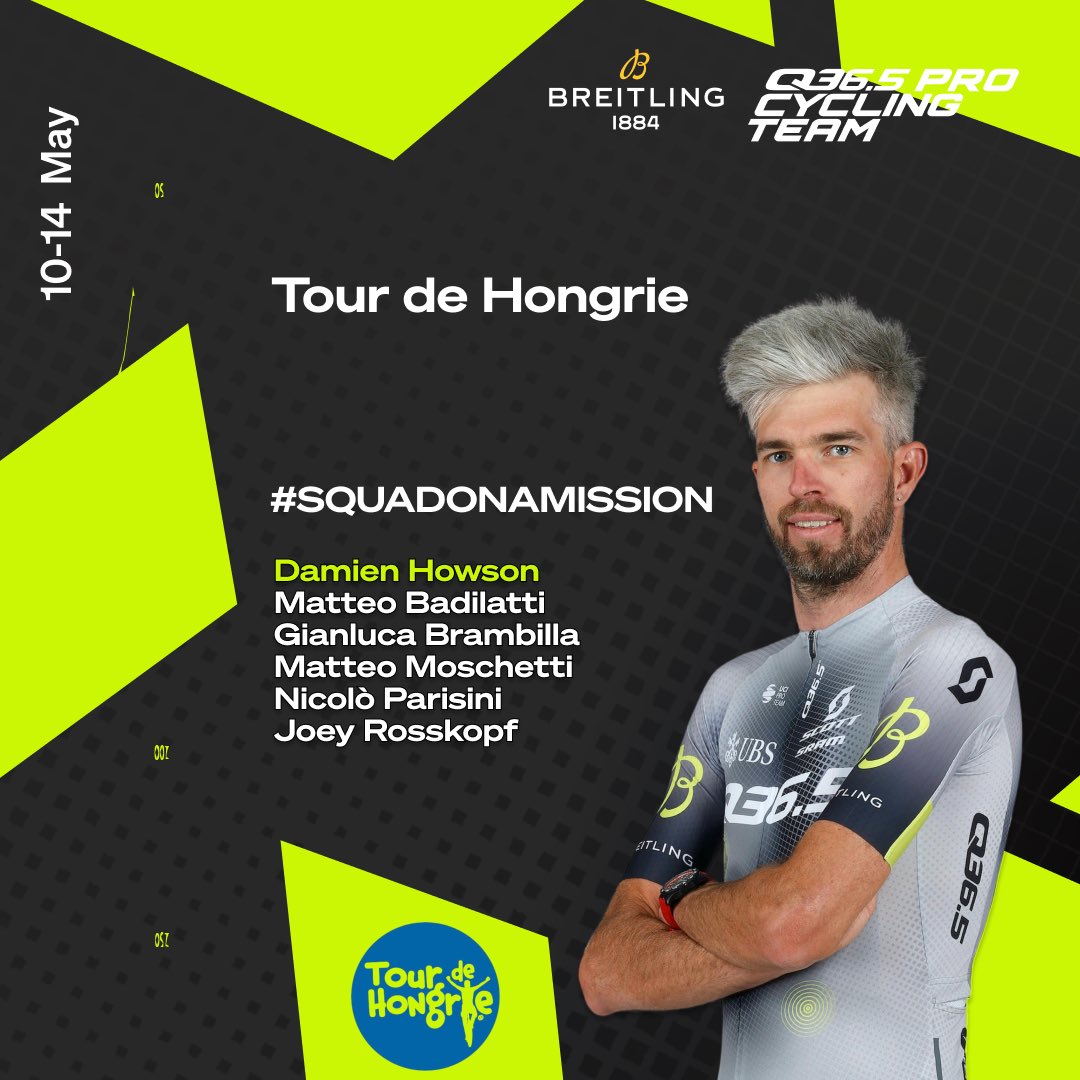 Q36.5 Pro Cycling Team (@q36_5procycling) on Twitter photo Meet our squad for <a href="/Tour_de_Hongrie/">Tour de Hongrie</a> (10-15 May) including former champion of the race <a href="/damien_howson/">Damien Howson</a> ๐ช
We canโt wait to race in this beautiful country and meet our local fans ๐ญ๐บ๐ด
#SquadOnAMission for #TourdeHongrie presented by <a href="/Breitling/">Breitling</a>
#RacingTheFuture Meet our squad for <a href="/Tour_de_Hongrie/">Tour de Hongrie</a> (10-15 May) including former champion of the race <a href="/damien_howson/">Damien Howson</a> ๐ช
We canโt wait to race in this beautiful country and meet our local fans ๐ญ๐บ๐ด
#SquadOnAMission for #TourdeHongrie presented by <a href="/Breitling/">Breitling</a>
#RacingTheFuture