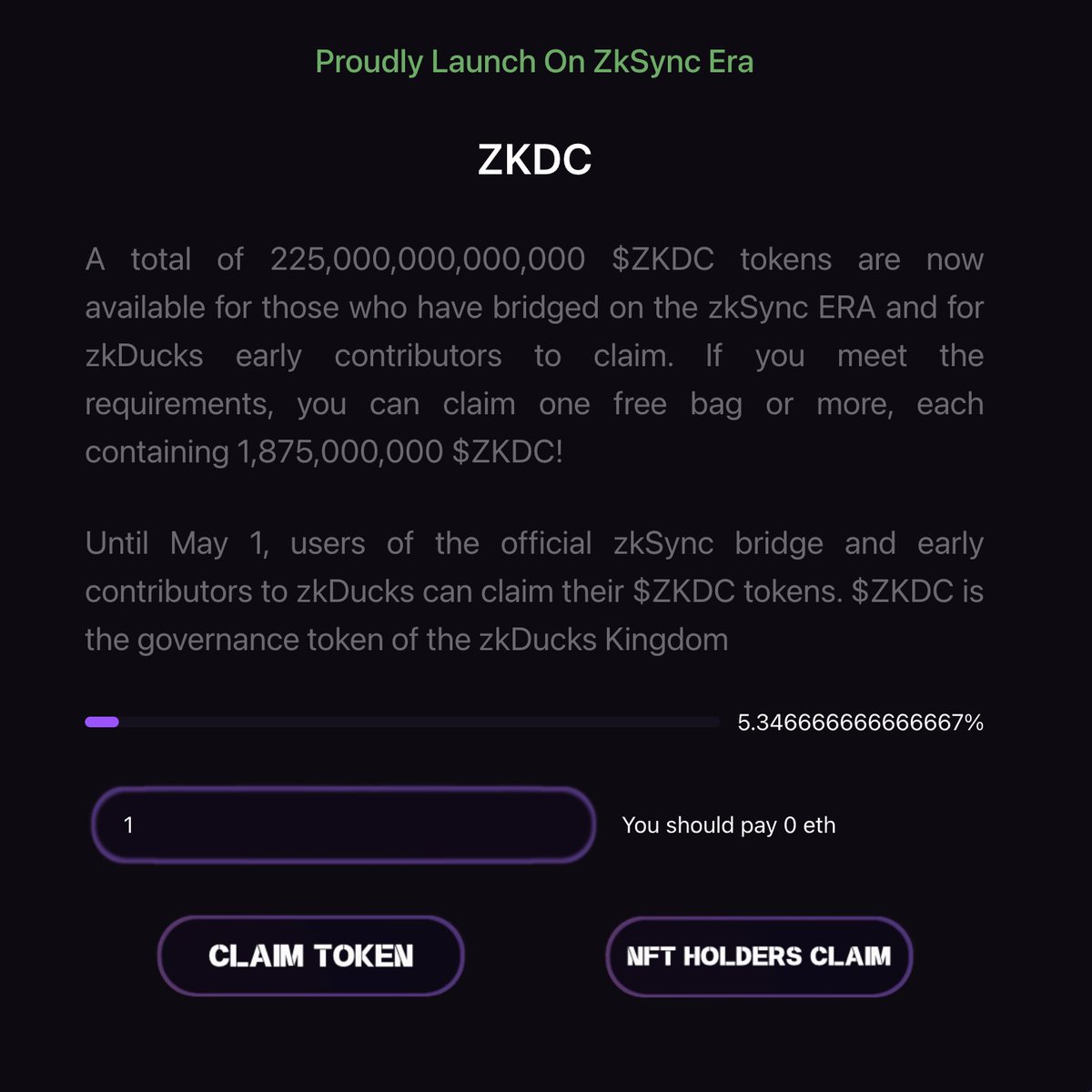 0xdoves's tweet photo. 📣有@zkDucks NFT的快来领取你的 $ZKDC ，领取规则详见引用的推文。使用@zksync 官方bridge的用户也可以领取 $ZKDC

🎁抽 5 x 10U价值的 $ZKDC 

✅关注@zkDucks @0xdoves 
✅点赞+转发+留地址 https://t.co/5g072PMW4Y