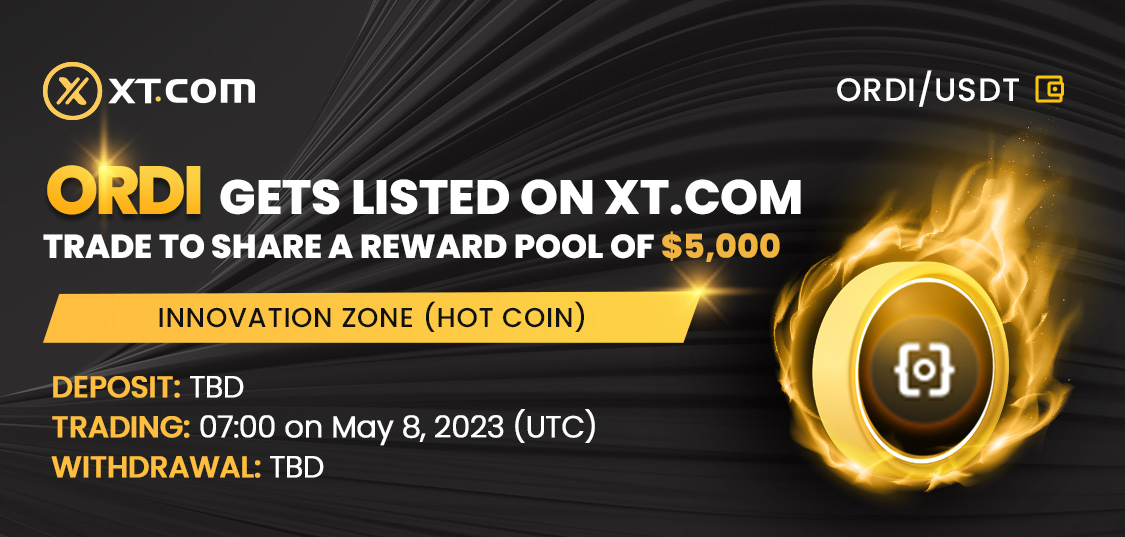 XTexchange's tweet image. #XTexchange listed #Ordinals in the Innovation Zone (HOT COIN) under the ORDI/USDT trading pair.

✅ Deposit: TBD
✅ Trading: 07:00 on May 08, 2023 (UTC)
✅ Withdrawal: TBD

🏆 Trade &amp;amp; win a share of the $5,000 #rewardpool.

𝘋𝘌𝘛𝘈𝘐𝘓𝘚 ⤵️
xtsupport.zendesk.com/hc/en-us/artic…

#crypto