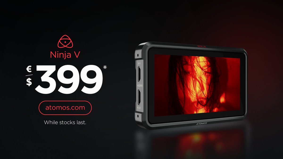 AtomosGlobal's tweet photo. Add the Ninja V to your kit for just $/β¬399 (excluding local taxes)! Available for a limited time only while promotional stocks last.
Buy from a local reseller now: https://t.co/GzDD6XRDp5
#NinjaV #Atomos #FilmProduction #PostProduction #MonitorRecorder #Videography https://t.co/R4c8pTw52h