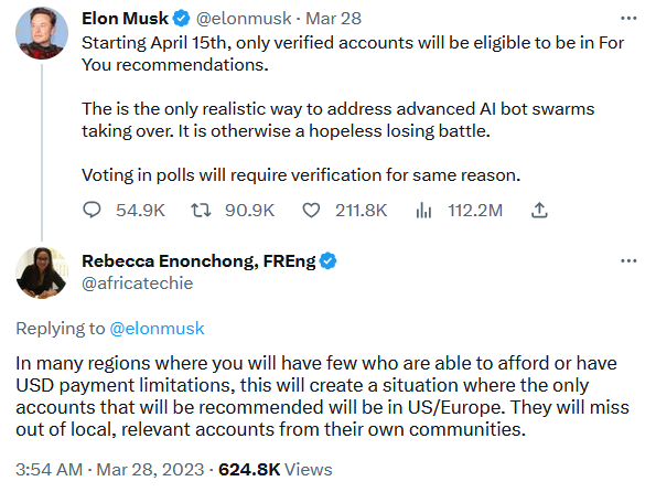 MWMuiru's tweet photo. Finally ( the real one), someone said the worst thing about Twitter Blue for Africans is that many Africans will be locked out of local &amp; relevant content.

This scenario is playing out for me in real life (3)

👇🏾 https://t.co/9SikikJmnG