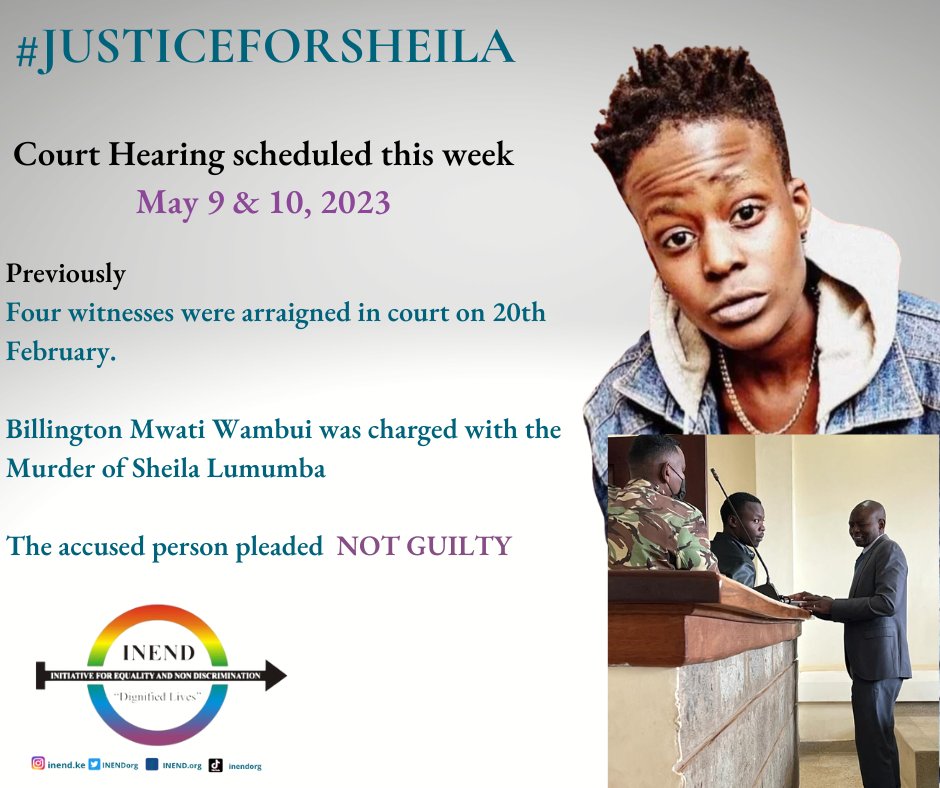 #JusticeForSheilaLumumba
The next court hearing is scheduled this week on 9th &amp; 10th May

The Court will be open to public &amp; Hybrid (Physical &amp; Virtual)

Nyeri  court Cause list for for virtual access kenyalaw.org/kl/index.php?i…

#ProtectQueerKenyans#JusticeForSheila
