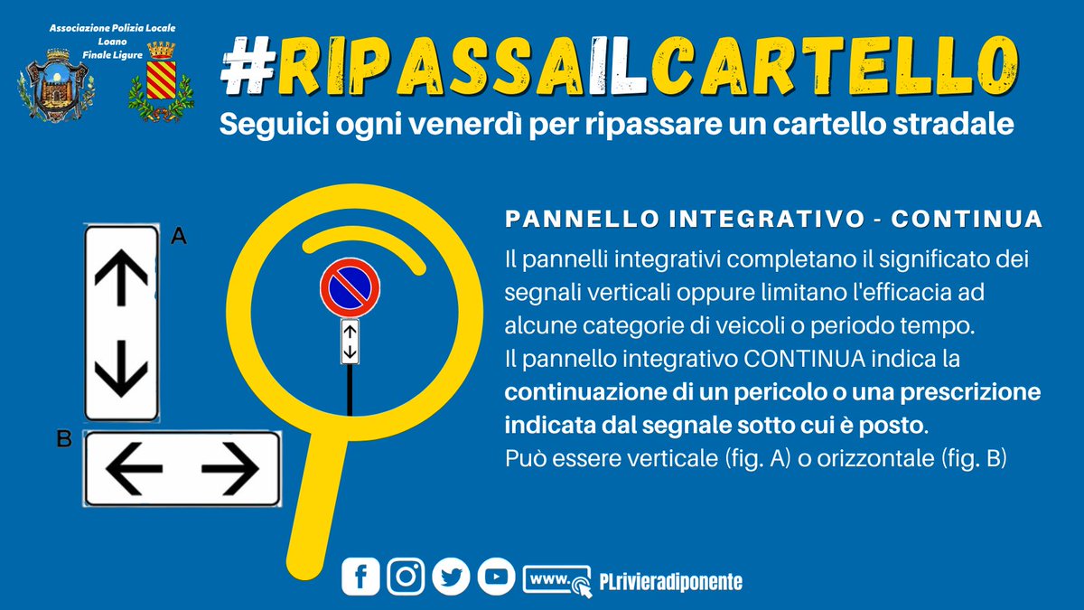 PLrivieradipon's tweet photo. 𝗥𝗶𝗽𝗮𝘀𝘀𝗮 𝗶𝗹 𝗰𝗮𝗿𝘁𝗲𝗹𝗹𝗼
📆Ogni venerdì ripassiamo un cartello stradale.
🔃Seguici e condividi.
#PLLoano #PLFinaleL #ripassailcartello #educazionestradale #sicurezzastradale #codicedellastrada https://t.co/rgIqve3hH1