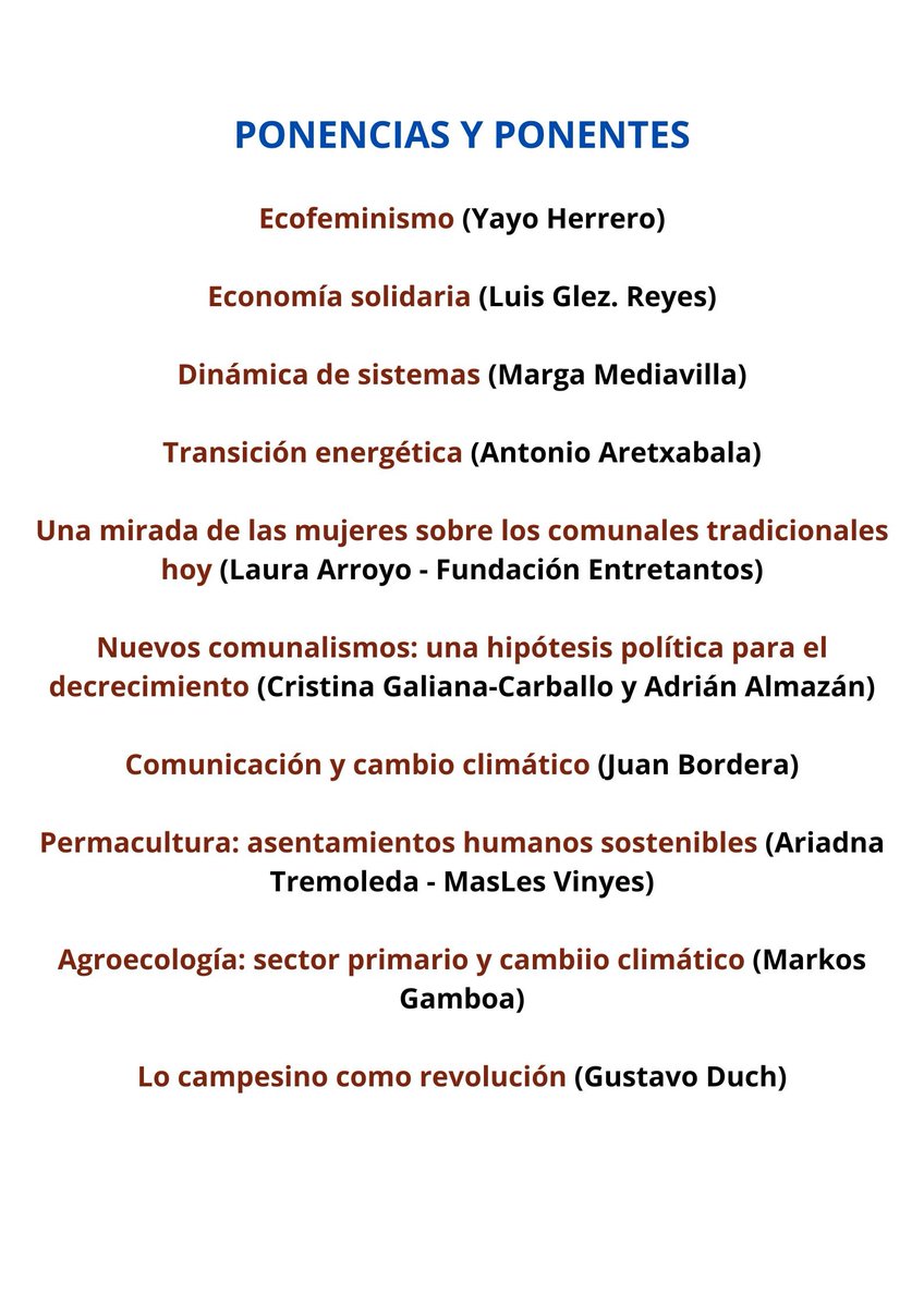 MINI HILO

ENCUENTROS POR EL DECRECIMIENTO PARA LA TRANSFORMACIÓN SOCIAL

JORNADAS DE APOYO A <a href="/FraguasRevive/">Fraguas Revive #FraguasGoteoCrowdfunding</a>

Ayer empezamos las grabaciones de las ponencias/entrevistas con <a href="/JuanBordera/">Juan Bordera🌍🇵🇸</a> - Comunicación y cambio climático

Hoy seguimos las grabaciones con: