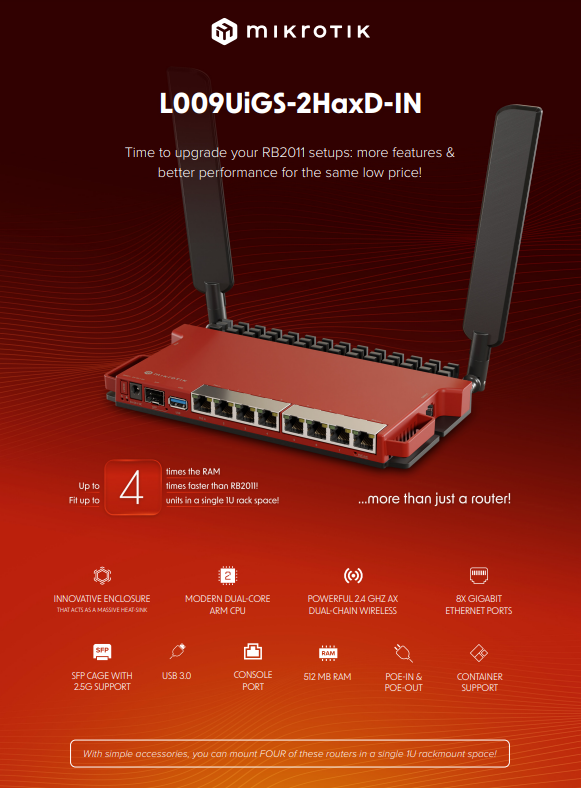 MikrotikStoreEu's tweet photo. Die Zeit bleibt nicht stehen, das #MikroTik #RB2011 muss (langsam) gehen...aber nicht ganz, es bleibt überarbeitet bei uns und erwacht mit dem #L009 zu neuem Leben ;). 1/2 https://t.co/wrPXCqBWP2