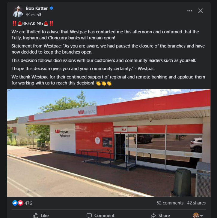 Caitlan Charles (@ccharles93) on Twitter photo People say a lot of stuff about <a href="/RealBobKatter/">Hon Bob Katter MP</a> but this is him actually doing things for his community. This is why he walks it in every election. People say a lot of stuff about <a href="/RealBobKatter/">Hon Bob Katter MP</a> but this is him actually doing things for his community. This is why he walks it in every election.