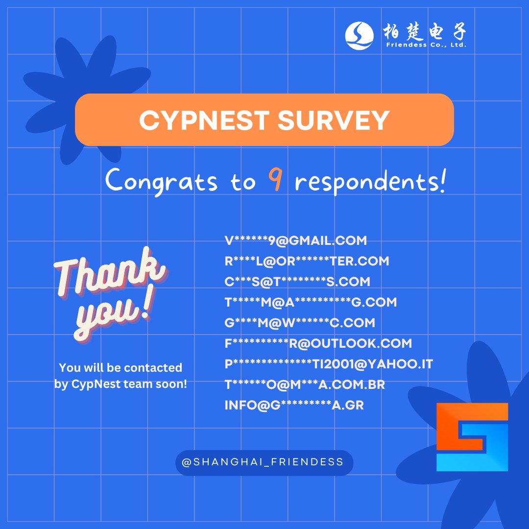 FriendessInc's tweet photo. Thank you for responding to CypNest user experience survey. Below are the respendents that will be get the thank you gift soon! To find out more, visit our website https://t.co/Ebzm2hZYX3 . #FSCUT #Friendess #cypnest #cadcam #CAMsoftware #CADSoftware #userexperience https://t.co/e9NNSVMI9u