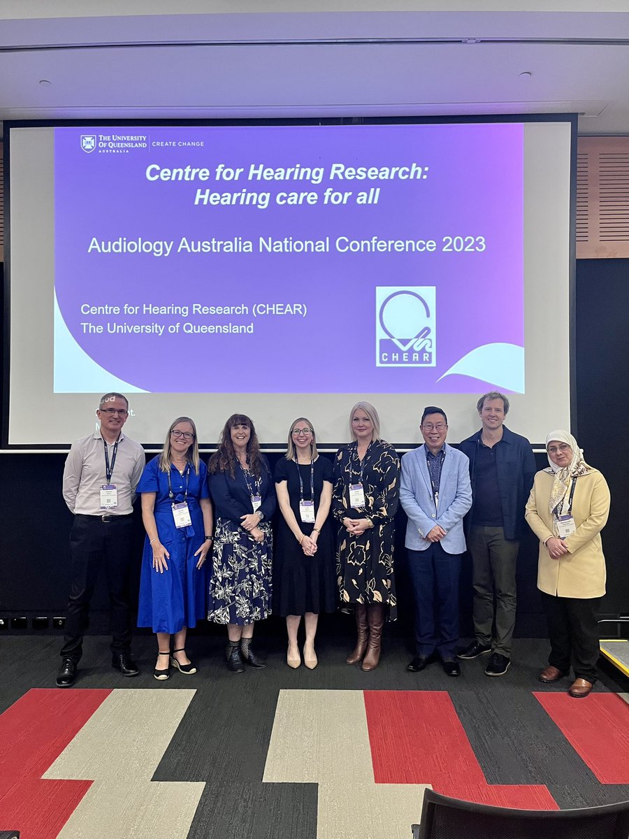 <a href="/UQHealth/">UQ Health</a>’s Centre for Hearing Research (CHEAR) shared a snapshot of our interprofessional and collaborative research themes  at #AudA2023 today with plenty of discussion and food for thought!