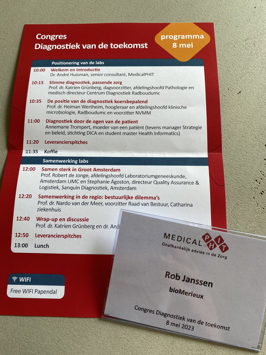 Starting my second week at <a href="/biomerieux/">bioMérieux</a> by attending the “#diagnostiek van de toekomst” conference today.