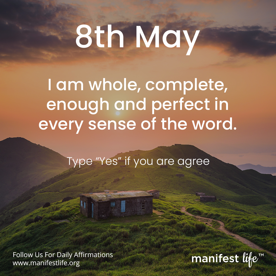 ManifestLifeOrg's tweet photo. I am whole, complete, enough, and perfect in every sense of the world.
If you're certain, hit 'yes.'
Follow @manifestlife.daily for daily affirmations
#manifestlife #jesus #lawofattraction #lawofuniverse #manifestations #lawofunity #manifesting #manifestingmoney https://t.co/JiltTuGDcs