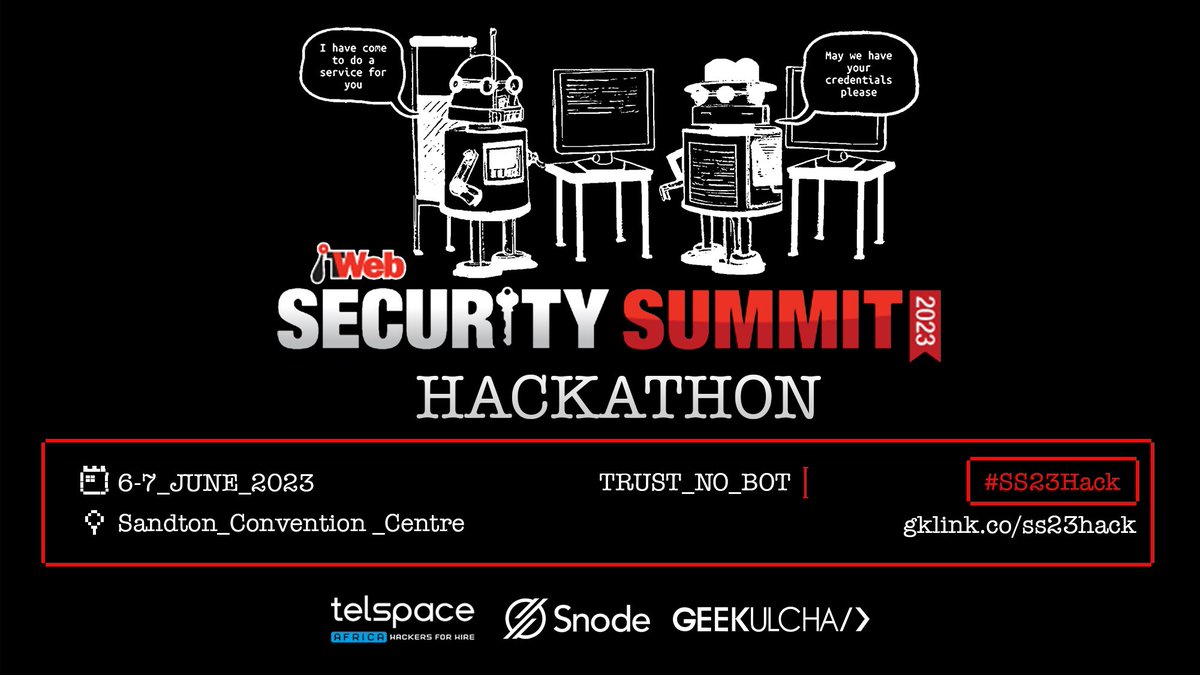 On the 13th of May, the Security Summit Hackathon is having its ideathon 💃🕺

Registered participants will be ideating their solutions with guidance from the mentors

Register today!

👉🔗 gklink.co/ss23hack

#SS23Hack