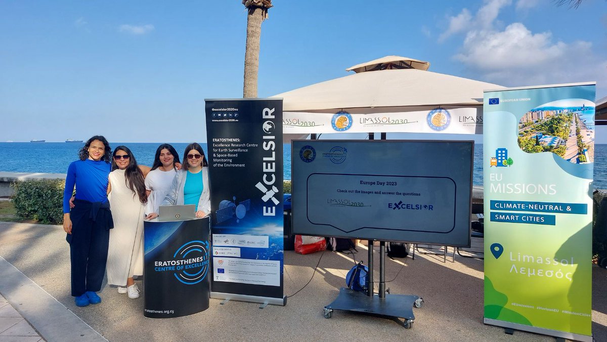 🇪🇺Yesterday we participated at #EuropeDay celebrations, organized by @EUCYPRUS and Limassol Municipality.
🛰️Ιn collaboration with #missioncities, we organized an interactive quiz on #EO, 🌍#climatechange and #missioncities! 
💫Find us next Saturday in Nicosia!