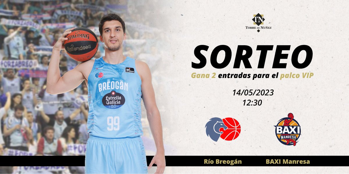 torredenunez's tweet photo. ¿Quieres ganar 2️⃣​ entradas para el último partido del @cbbreogan en casa esta temporada?

👉🏻 Sigue a @torredenunez
👉🏻 ​Haz RT
👉🏻 Menciona al amigo con el que irías al Pazo https://t.co/1p8EZMpqBN