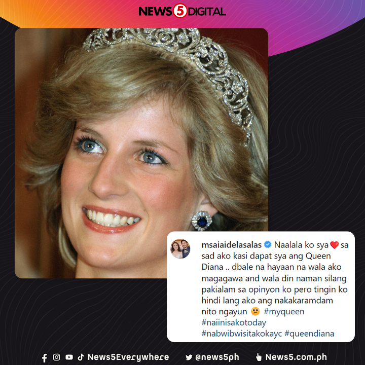 News5PH's tweet photo. 'DAPAT SI PRINCESS DIANA ANG QUEEN'

Ito ang sentimyento ng actress-comedienne na si Ai-Ai delas Alas kaugnay ng pagkorona kay Queen Camilla ng United Kingdom, May 6.  #AngKoronasyon #News5 https://t.co/mgjTxeFiIV