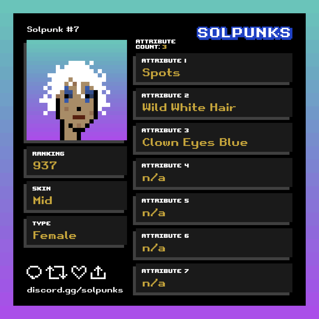 PunksDAOSales's tweet image. SolPunk 7 has been sold! 

Price: 5.5 SOL ($99 USD) 

→solanart.io/collections/so…

@PunksOnSolana
@SolPunksDAO
#SolPunks #SOL #NFT

solscan.io/tx/SMVsqWqQ9MC…