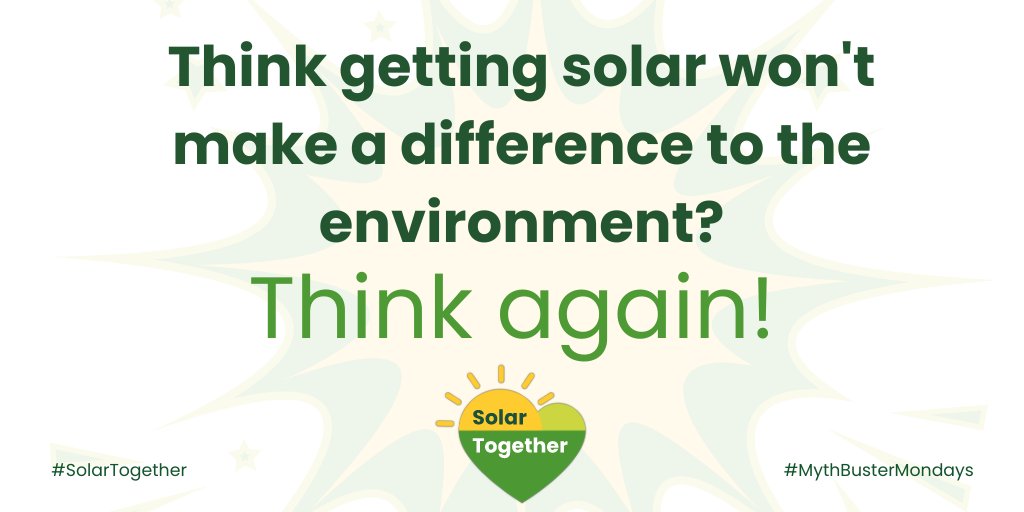 greener_kent's tweet photo. #MythBusterMonday!
Investing in solar panels will help reduce your reliance on oil and gas to produce your electricity. Generating your own energy through solar will have a direct impact on reducing carbon emissions. Register here: https://t.co/NR3VlAXXud https://t.co/V41lcpmuG1
