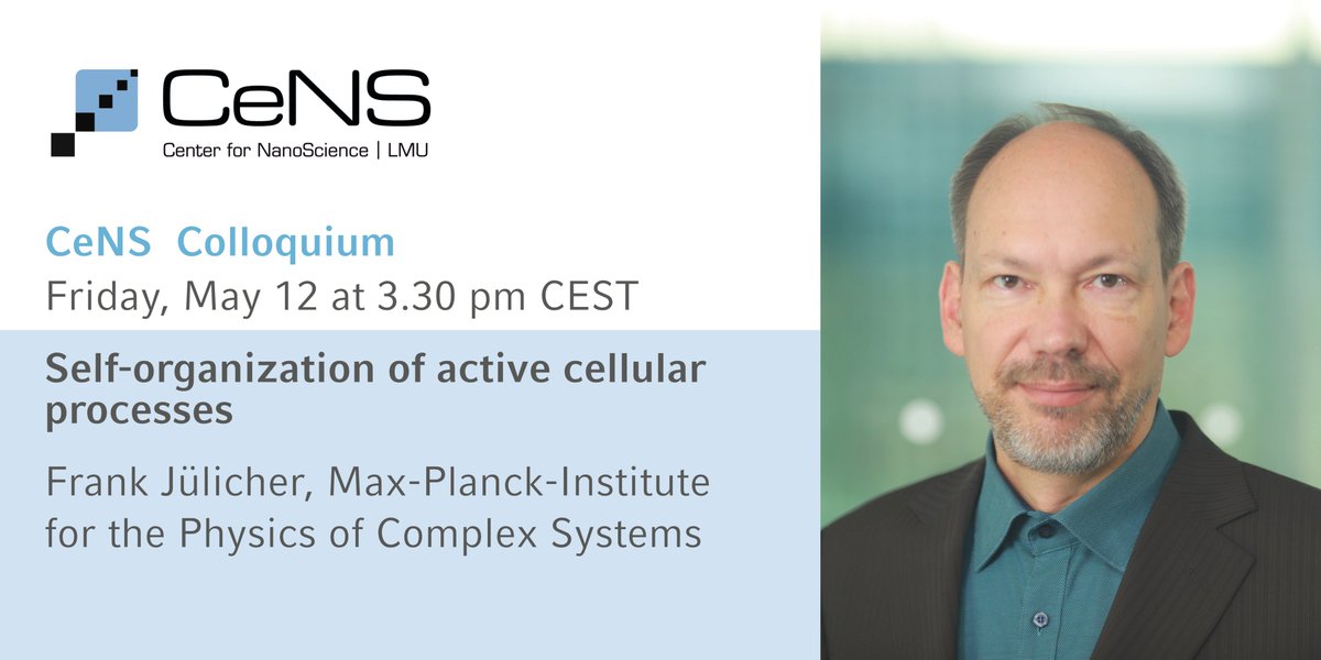We are looking forward to welcome Frank Jülicher #mpipks at #CeNS and <a href="/ELI_LMU/">Engineering Life Initative</a> this week. He will talk about concepts of self-organization of cellular processes. Join us on site or virtually!
➡️cens.de/calendar/summe…