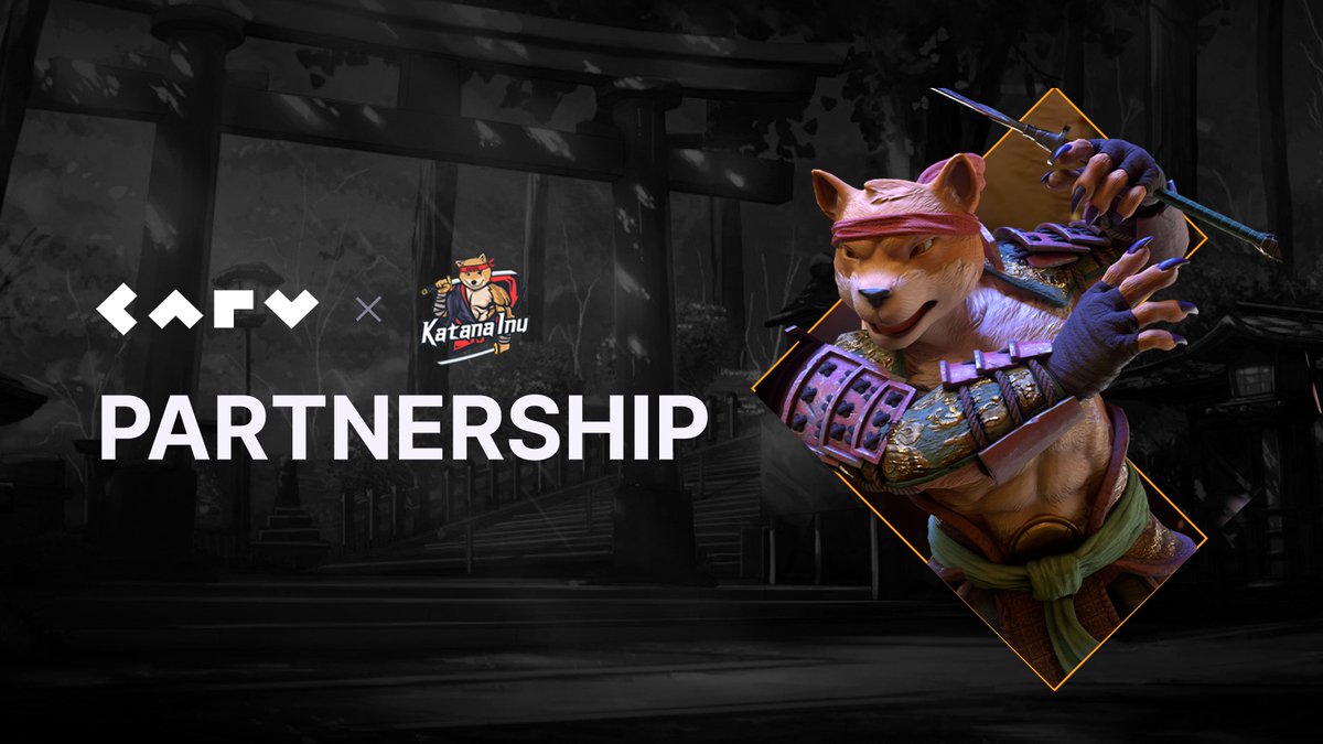 carv_official's tweet photo. Happy to announce #CARV x @katanainu Partnership!🔥🟪

Katana Inu is a third-person game that focuses on fast-paced sword and spell fighting.

Join us for an exciting raffle🎁

50x Whitelist Spots
10x Game Access Keys
5x NFTs from the Katana Inu ecosystem

https://t.co/5nf8Hzwc63 https://t.co/KNuqXv4FvB
