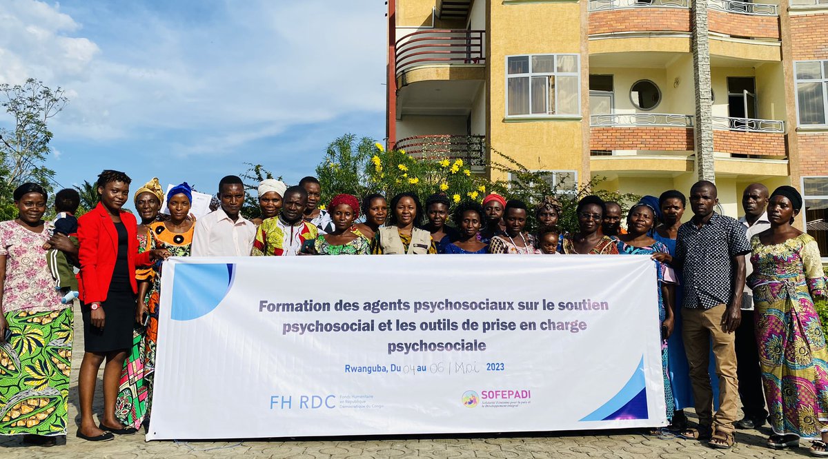 sofepadi's tweet photo. #InvestHumanity #Rutshuru🇨🇩
Du 4 au 6 mai 2023, 24 assistants psychosociaux venus de 12 aires de santé de la zone de #Rwanguba ont été formés sur le soutien psychosocial et la prise en charge psychosociale des survivants des #VBG avec l’appui financier du #FHRDC @CBPFs
(1/3) https://t.co/GLPwalwbD2