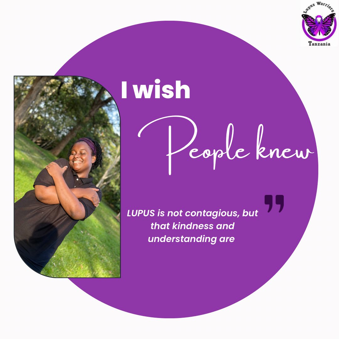 Spread kindness, not misconceptions. Lupus is not contagious.

#lupuswarrior💜 #lupus #sle #LupusAwarenessMonth #autoimmunedisease #RareDisease #lupuswarrior #lupuswarriorstz 🇹🇿 #spreadtheword #jointhefight #makelupusvisible