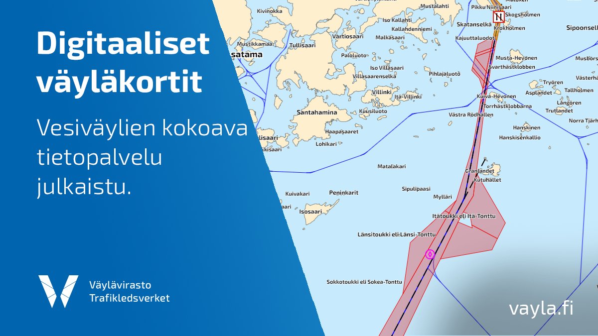 vaylafi's tweet photo. Digitaalinen väyläkortti on vesiväylien kokoava tietopalvelu. 

▶️ Erityisesti kauppamerenkulun väylien käyttäjille eli varustamoille, satamille, luotseille ja esim. jäänmurtajille.
▶️ Toimii virallisten navigointituotteiden tukena.

👉 https://t.co/QSboh7ND8c

#väyläkortit https://t.co/xbUh9Dm7iz