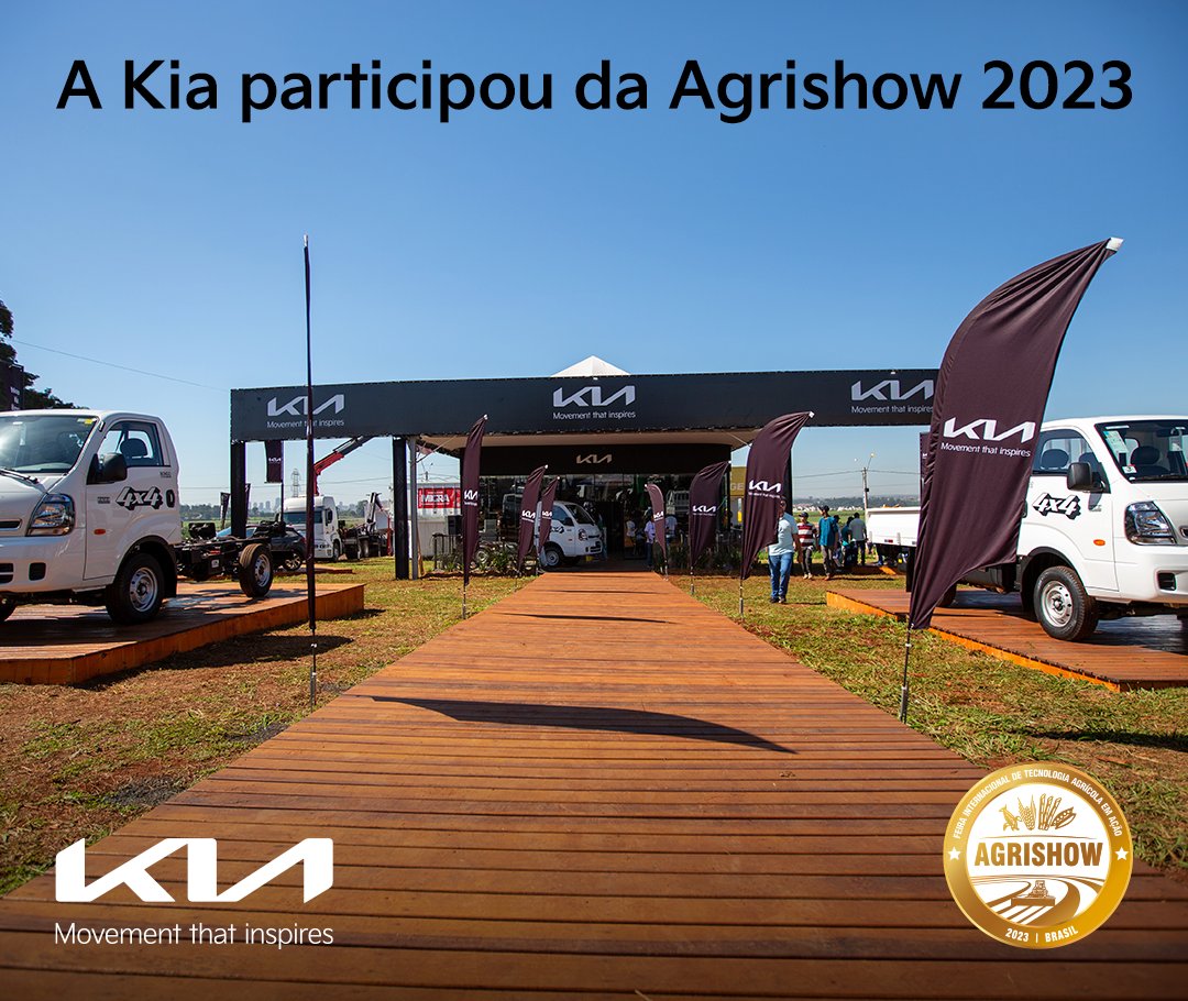 kiadobrasil's tweet photo. A #Kia marcou presença na maior feira de #agronegócio da América Latina.
Durante a #Agrishow 2023, a Kia realizou o lançamento do novo #Bongo 4x4 e esteve também com os modelos Niro, Sportage, Stonic e Carnival em exposição.
Saiba mais em https://t.co/poXmty3jq8.
#bongo4x4 https://t.co/tSta3NMCsd