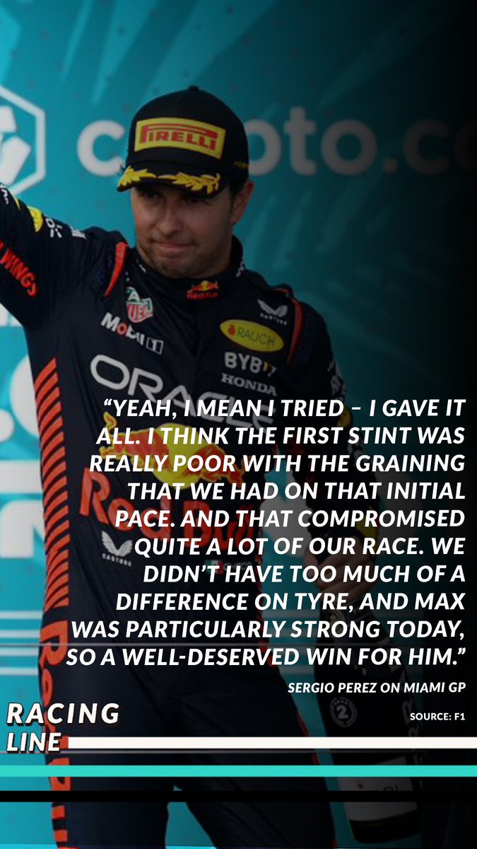 Racing_Line_'s tweet photo. “Yeah, I mean I tried. I gave it all.”

🎙: @SChecoPerez 

#F1 https://t.co/MWBaZhDpbM