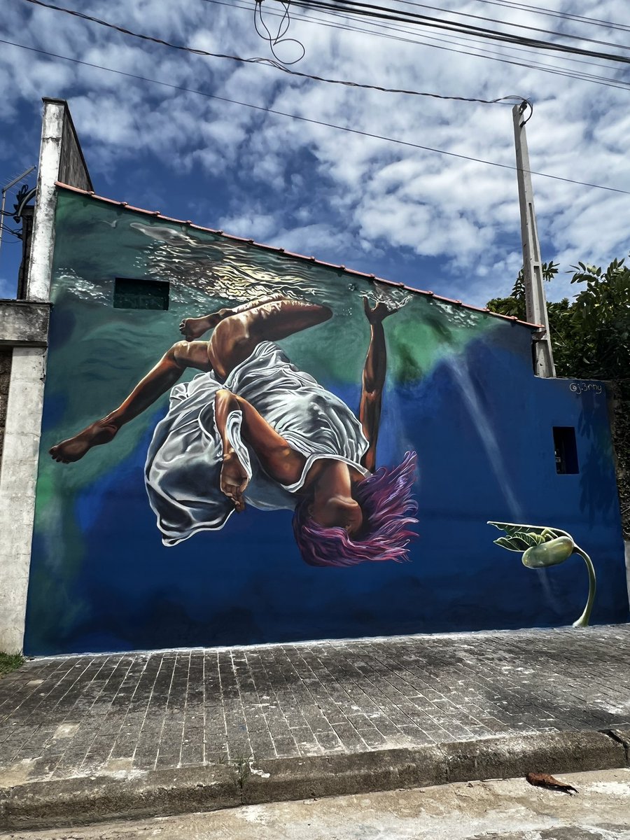 Art by j.3rny #streetart #urbanart #beauty #floating #underwaterart #underwater #mural #graffiti #woman #imagine #fluidity #hope