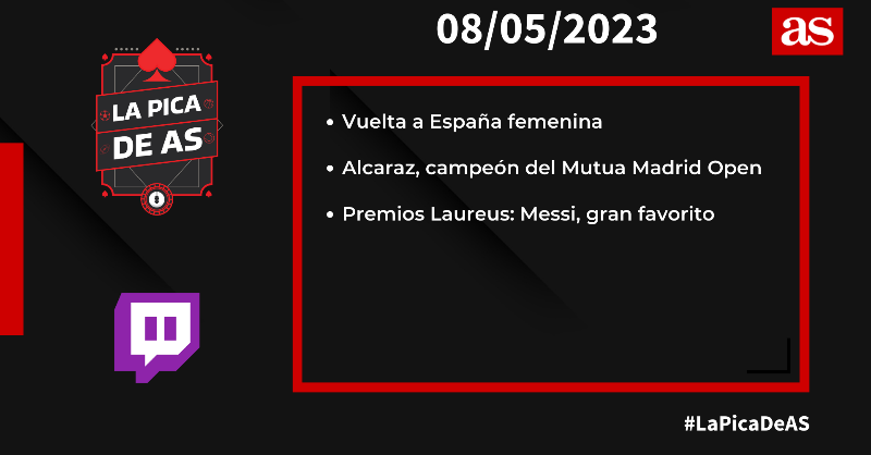 diarioas's tweet photo. ♠ ¡No te despistes! De aquí a un rato, #LaPicaDeAS ♠

🚴‍♀️ la Vuelta a España femenina con @danimiranda9

🎾 @AS_TomasdeCos analiza el triunfo de Alcaraz

🏅 Hoy se entregan los Laureus, con Messi favorito: lo cuenta @JesusMinguezAS

👾 @PepeBrasin y @juanma_rubio

⌚ 16:30h.