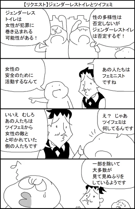 【リクエスト】ジェンダーレストイレとツイフェミ