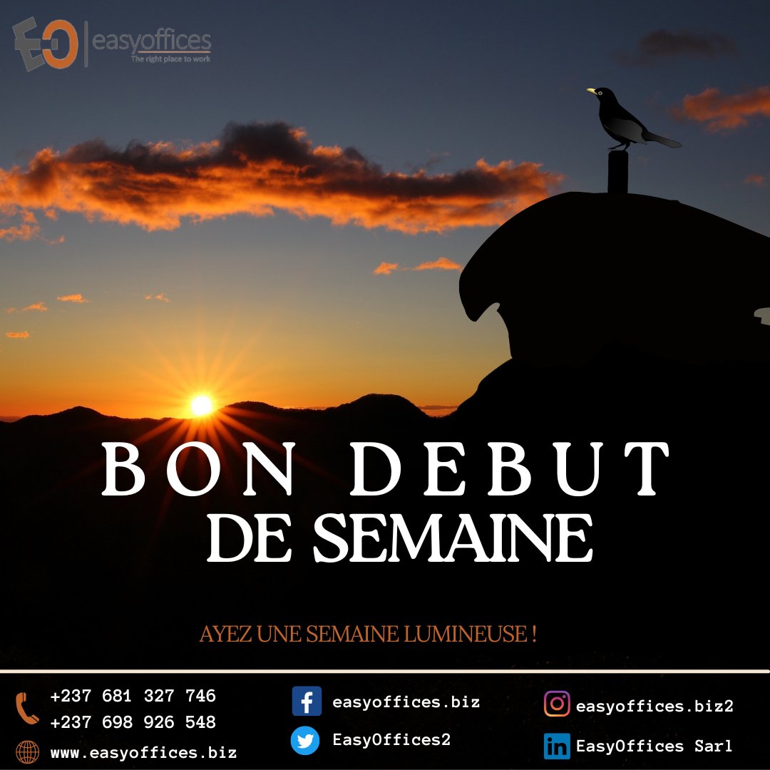 EasyOffices2's tweet image. #easyoffices
Nous vous souhaitons une lumineuse semaine.
Nous restons à votre disposition pour la location d'un espace de Co-working ou un meeting space.
Contacts: 698926548 / 677253358
Email: infos@easyoffices.biz
Site web: easyoffices.biz
#coworking bureaux partagés