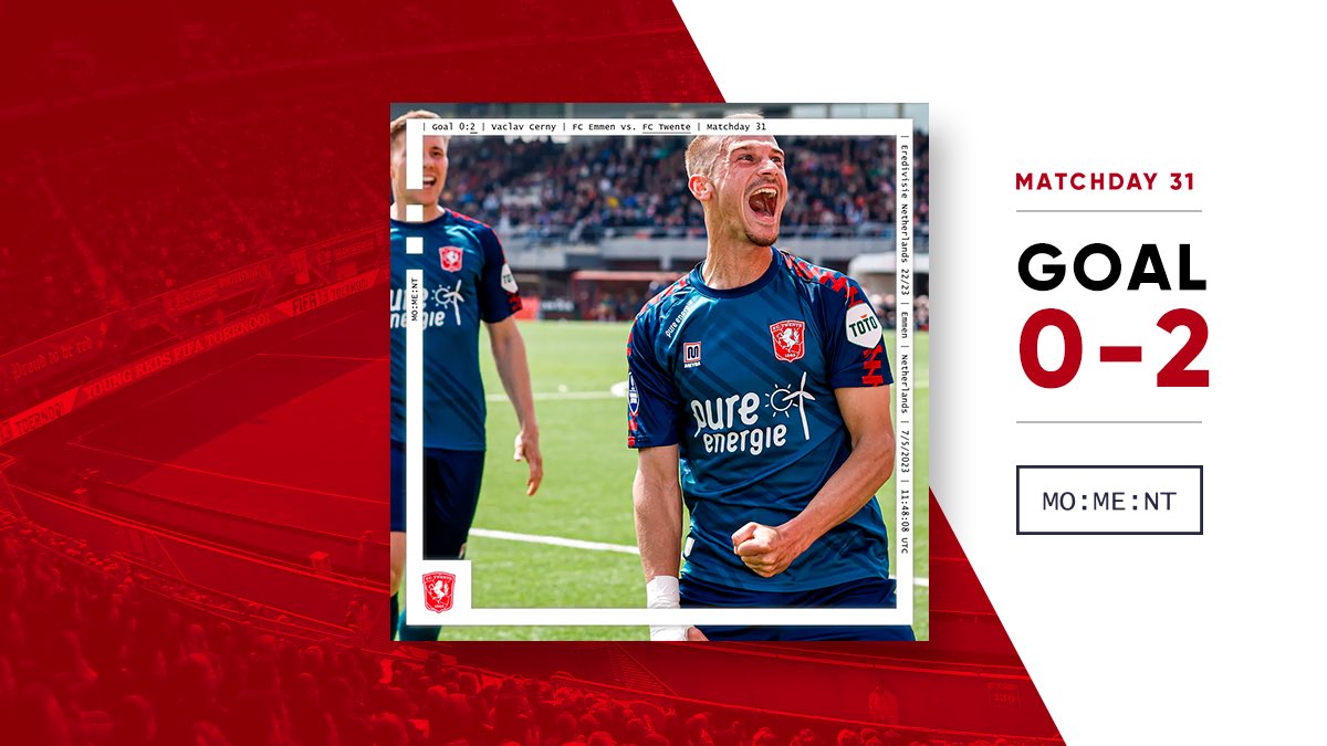 cheeer_official's tweet photo. Congratulations, @fctwente for the impressive triumph over @FC_Emmen 🏆 

Keep your eyes on the ball and collect your favorite FC Twente MO:ME:NTs before the final whistle! ⚽️ The link to our special giveaway 👉 https://t.co/4UDdJCyASc

#FCTwente #EmmTwe https://t.co/BpjsjOF3nI