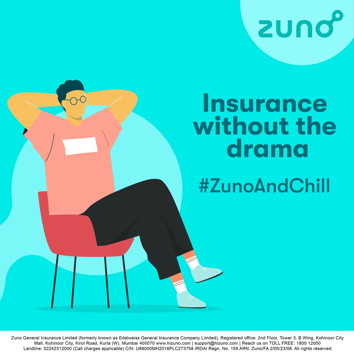 hi_zuno's tweet photo. Say goodbye to all the drama in life and say hi to Zuno!
Experience insurance thatβs totally chill with easy processes, transparent policies and a friendly team. So just sit back, relax and #ZunoAndChill
#SkipToTheGoodPart #GeneralInsurance #ZunoGeneralInsurance https://t.co/8iLMnuuM6c