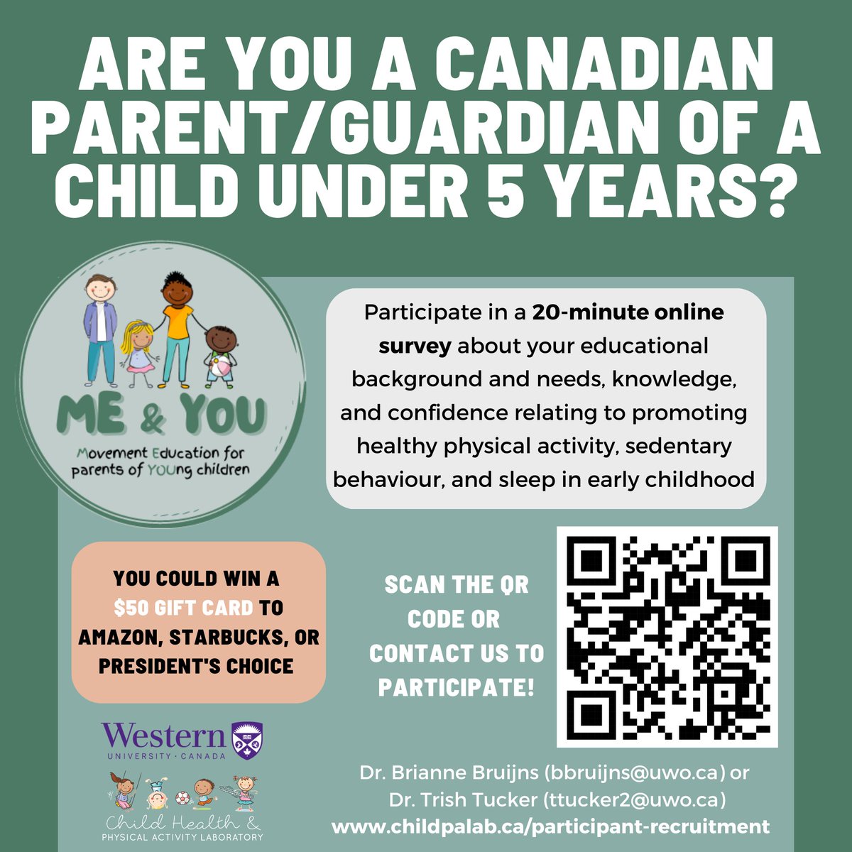 📢Calling all 🇨🇦 parents of kids &lt;5 years - we need your help! Complete our brief online survey to help us better understand how we can support you in promoting healthy 🤸🧘‍♀️😴 among your young children!
