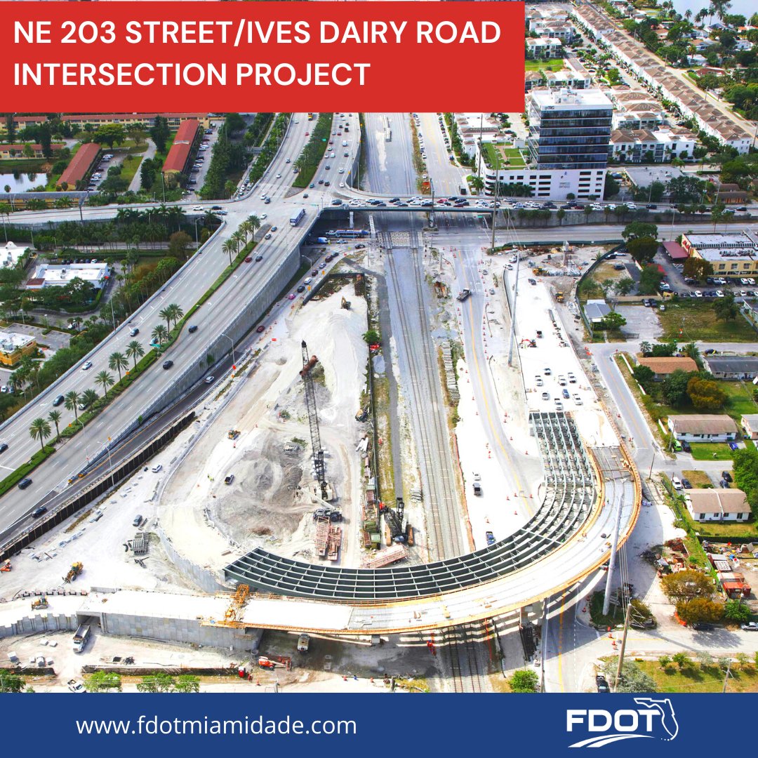 MyFDOT_Miami's tweet photo. Pouring concrete decking and framework continues on the new vehicular and pedestrian ramps over the FEC railway near #NE203St and Biscayne Blvd. Sign up to receive project update emails: https://t.co/LnqbrybPWw @cityofaventura #D6atWork https://t.co/1EERexoh0A