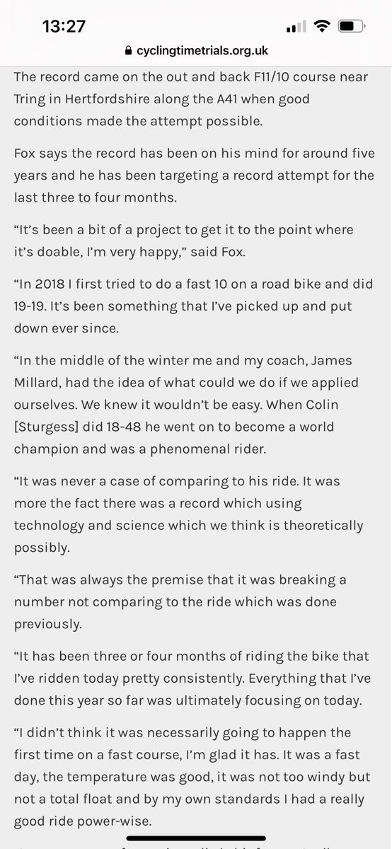 georgefox07's tweet photo. The important part of the interview with @Cycling_T_T after yesterday imo. 
It was never about comparisons, nor ever will be. 
I’ve said it before and I’ll continue to say it, @ColinASturgess is another level and 18.48 was way ahead of the game when it was set! https://t.co/RbUzzs7OHN