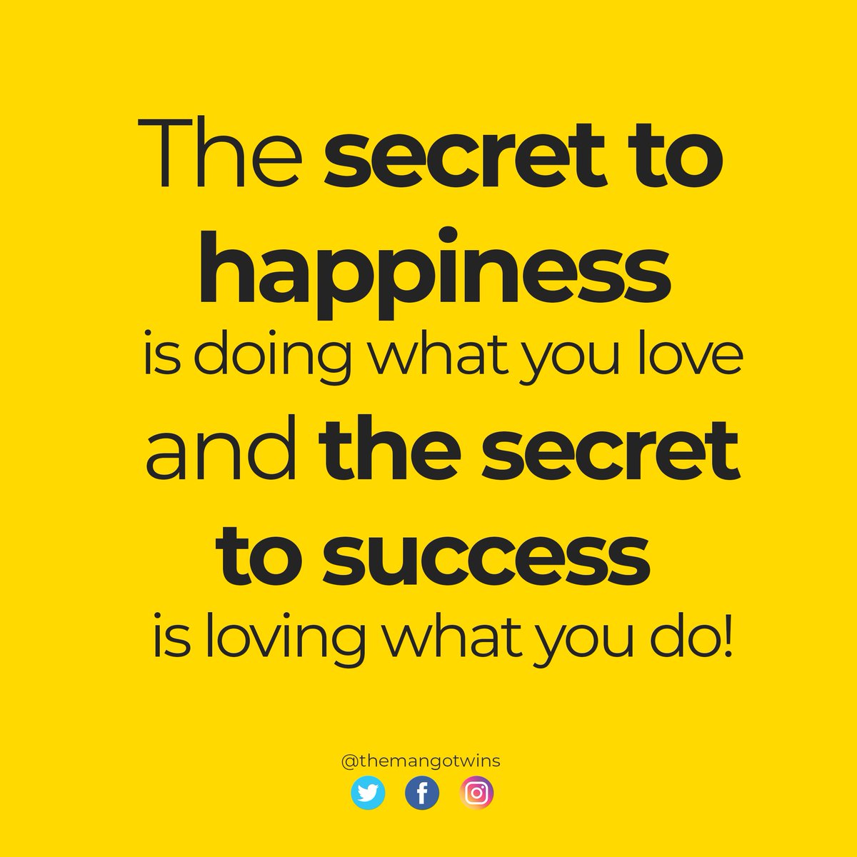 Happy #Monday ya'll! 💛💛 New week &amp; new opportunities. 

A reminder ~ 𝙏𝙝𝙚 𝙨𝙚𝙘𝙧𝙚𝙩 𝙩𝙤 𝙝𝙖𝙥𝙥𝙞𝙣𝙚𝙨𝙨 𝙞𝙨 𝙙𝙤𝙞𝙣𝙜 𝙬𝙝𝙖𝙩 𝙮𝙤𝙪 𝙡𝙤𝙫𝙚 𝙖𝙣𝙙 𝙩𝙝𝙚 𝙨𝙚𝙘𝙧𝙚𝙩 𝙩𝙤 𝙨𝙪𝙘𝙘𝙚𝙨𝙨 𝙞𝙨 𝙡𝙤𝙫𝙞𝙣𝙜 𝙬𝙝𝙖𝙩 𝙮𝙤𝙪 𝙙𝙤! 

#mondaymotivation #newweek #success