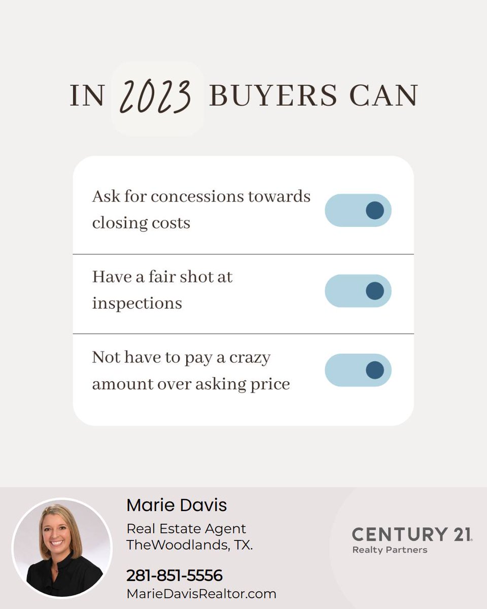 mariedavishomes's tweet photo. It’s 2023: a new and excellent year to be a home buyer!

Want to see how much better it is to be a buyer in 2023? Then send a DM, and let’s get started!

#Century21 #RealtyPartners #homebuyer #firsttimehomebuyer #homebuying #homesearch #househunting #homebuyingprocess https://t.co/e1Q6Kz3Lcd