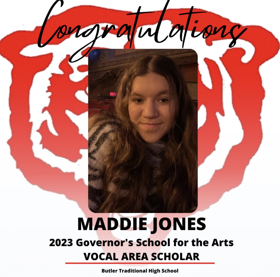 Congratulations to BTHS Junior Maddie Jones for being named a 2023 Governor’s School for the Arts, Vocal Area Scholar‼️ @KYGSA