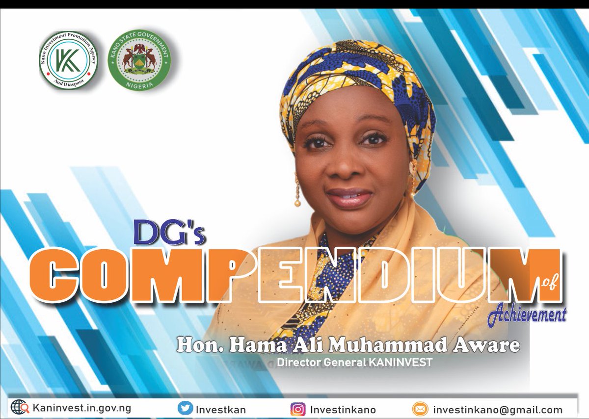 InvestKan's tweet photo. The DG's @HajiaHama  COMPENDIUM OF ACHIEVEMENTS.
10/5/2023
Coronation Hall, Kano State Government House.

@InvestKan @KanostateNg 

#Investinkano
#Kano
#Nigeria https://t.co/OQ6HNSX0U8