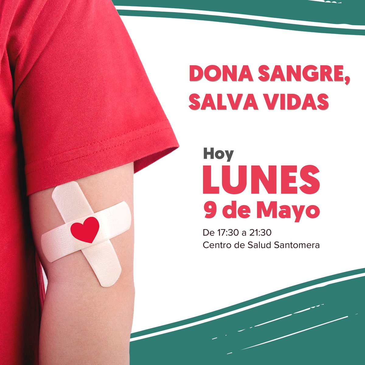 Esta tarde, de 17.30 a 21.30 acércate al Centro de Salud y dona sangre. ♥️ <a href="/DonarSangreMU/">🩸CENTRO REGIONAL DE HEMODONACIÓN 🅰️🅱️🅾️🆎</a> #donasangressalvavidas