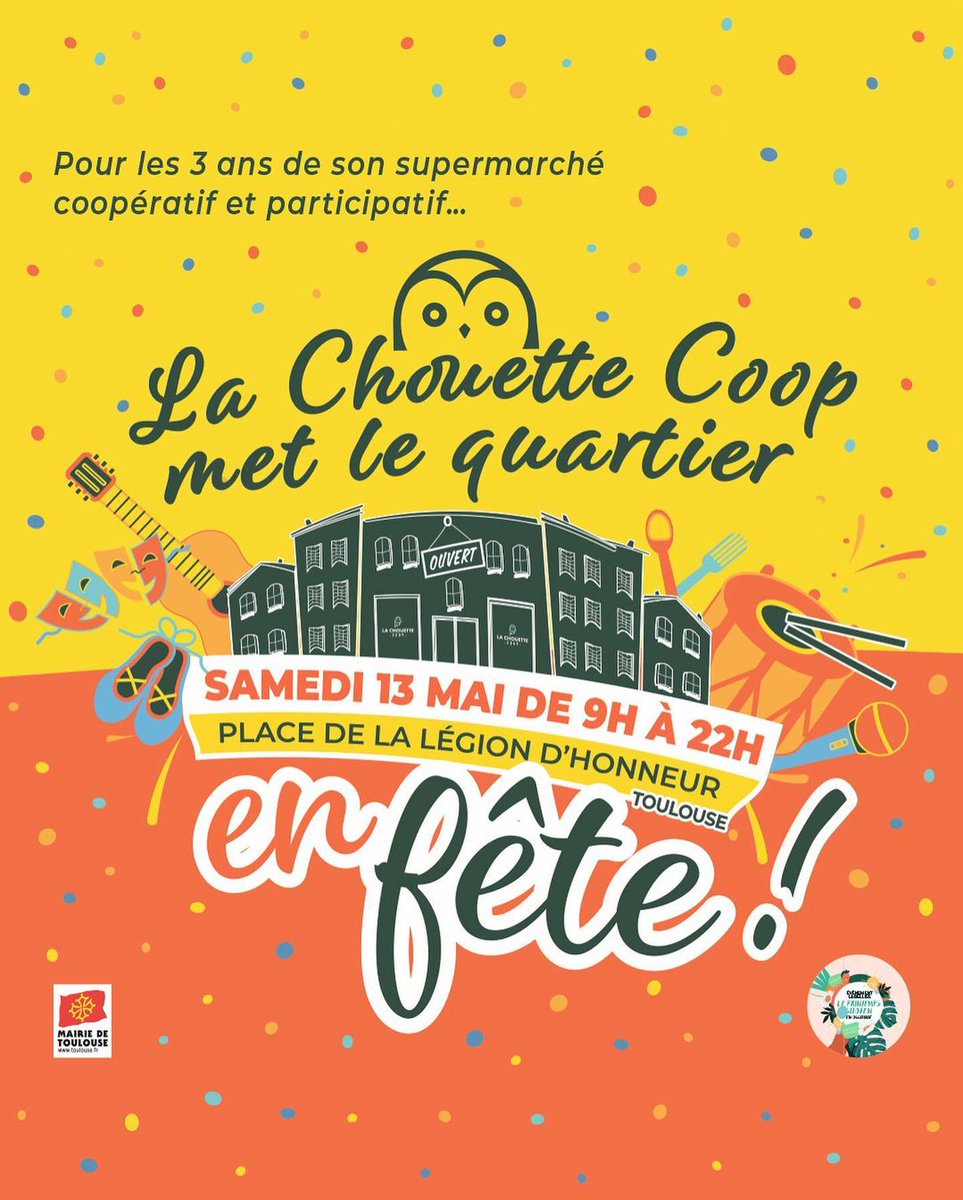cyclomane_tlse's tweet photo. Ce samedi 13 mai après-midi, venez rencontrer Cyclomane, exposant en tant que partenaire, à la fête de @lachouettecoop, le supermarché coopératif et participatif, place de la Légion d’Honneur à Toulouse (près de la Médiathèque José Cabanis)  ! https://t.co/Dj0keTGRFj