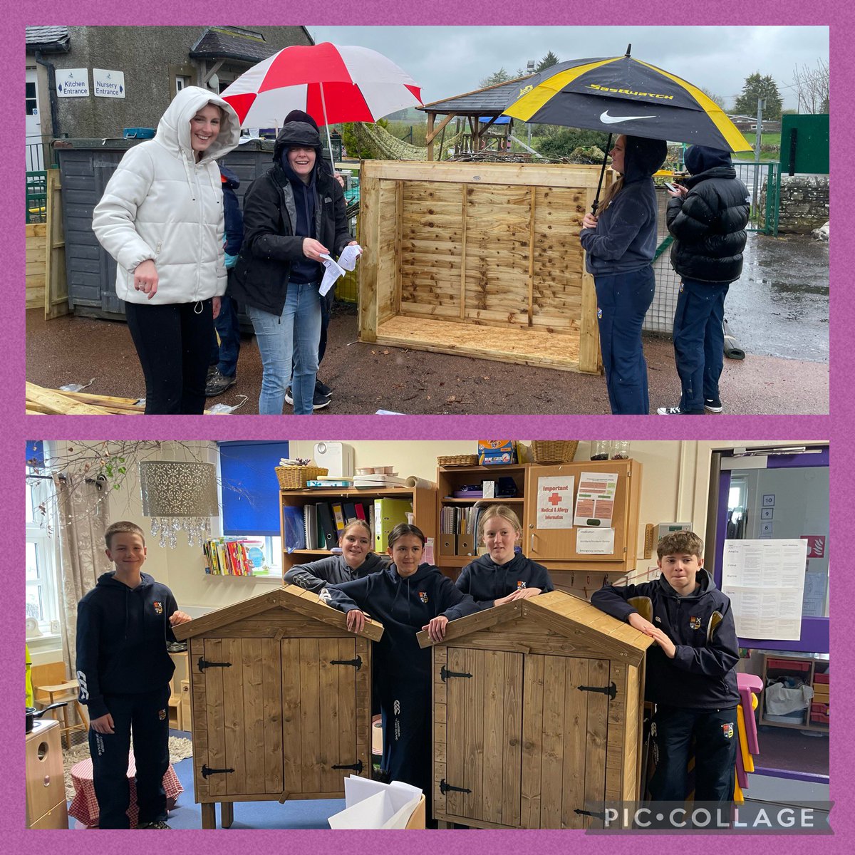 We’re delighted to have a group of fantastic young people from <a href="/HSofDundee/">HighSchoolofDundee</a> at school today building our shed and bookshelves as part of #TheBigHelpOut Great teamwork and real talent, not to mention the dedication they’ve shown by working in the rain! Huge thanks! ⭐️