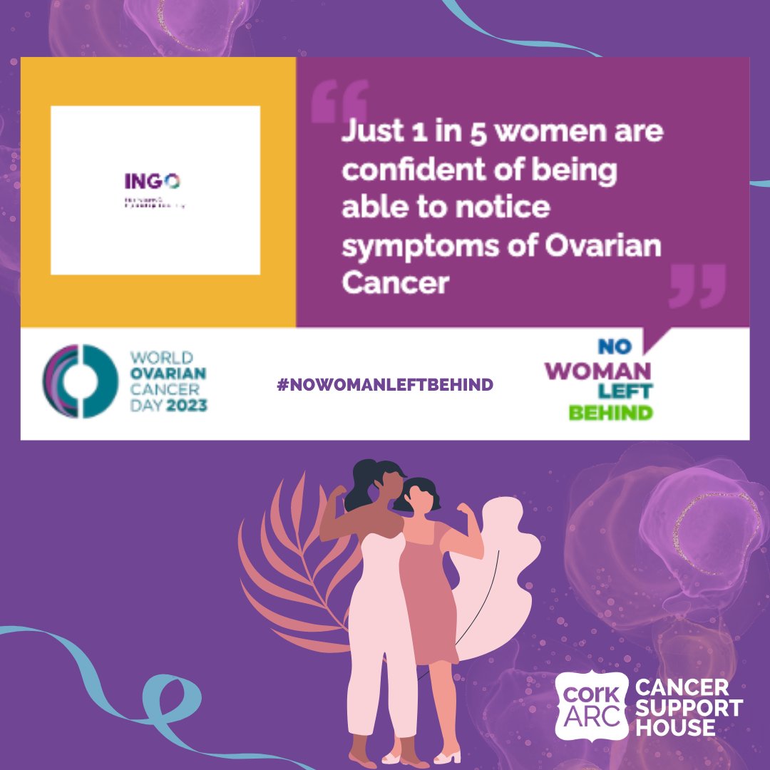 Common symptoms of ovarian cancer include:
a. Persistent bloating
b. Difficulty eating
c. Feeling full quickly
d. Pelvic/abdominal pain
e. Urinary symptoms

If you have any of these symptoms. Make an appointment with your GP.

#nowomanleftbehind #ThisIsGo #WOCD2023
