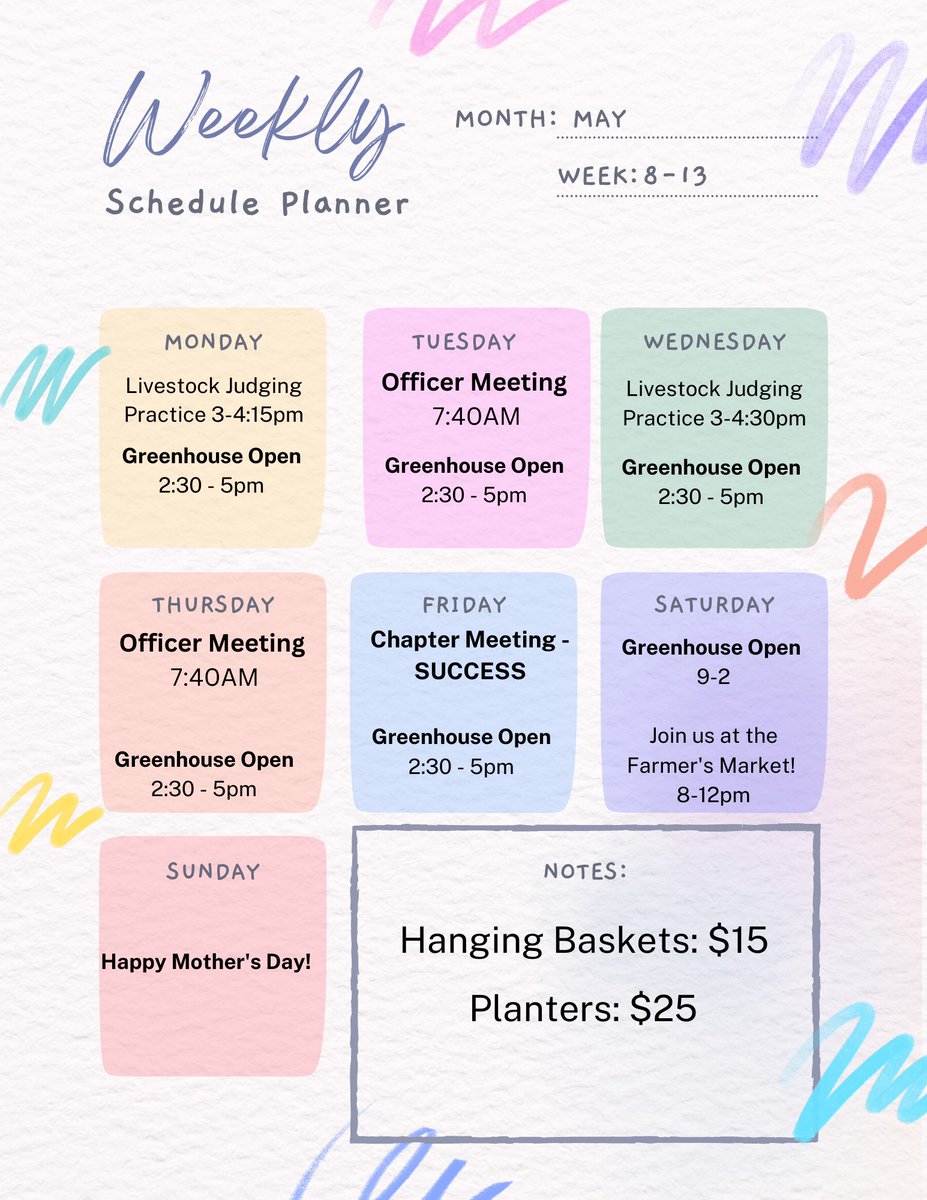 ffa_cloverdale's tweet photo. Weekly Schedule (5/8-5/13) 🪻 https://t.co/Fsb8gcWt0S